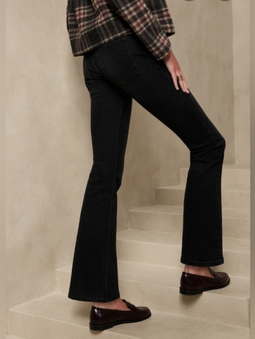 Banana Republic Black Bootcut Denim Jean Size 2 26 Low Rise NEW NWT